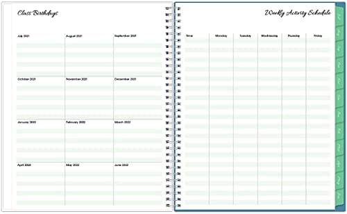 Blue Sky 2021-2022 Academic Year Teachers Weekly & Monthly Lesson Planner, 8.5" x 11", Flexible Cover, Wirebound, Ditsy Dapple Light (132002) - Image 6